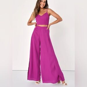 Lulus Magenta Two Piece Set